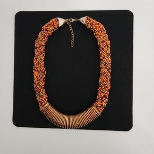 Beaded & Brass Necklace